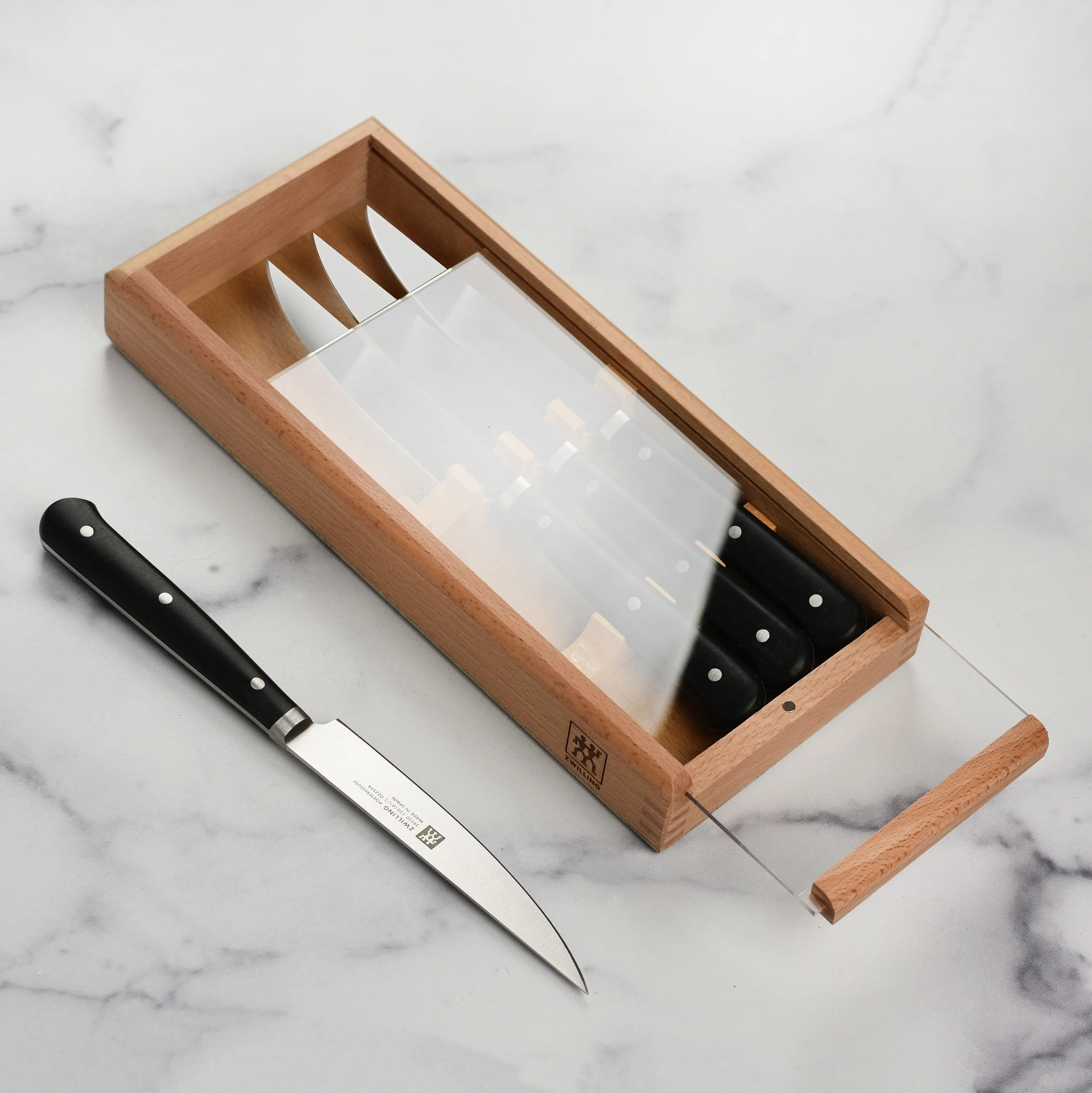 Zwilling 4 Piece Porterhouse Steak Knife Set with Wood Box